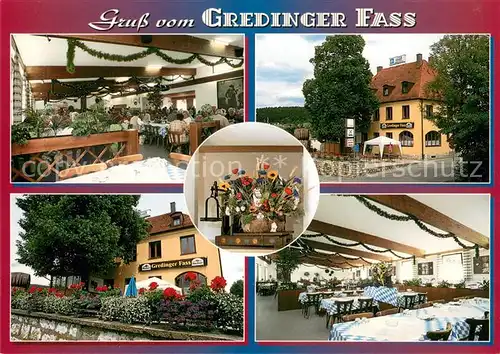 AK / Ansichtskarte Greding Bus Touristik Gasthof Gredinger Fass Gastraeume Greding