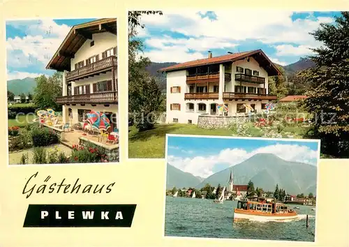 AK / Ansichtskarte Rottach Egern Gaestehaus Plewka Terrasse Seepanorama Rottach Egern