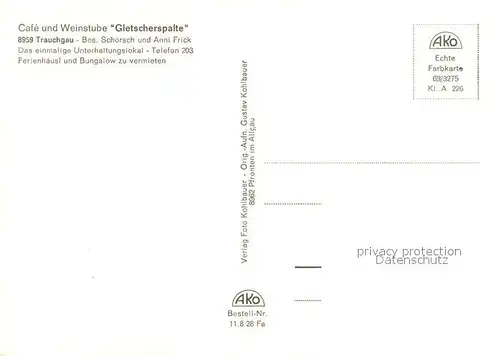 AK / Ansichtskarte Trauchgau Cafe Gletscherspale Weinstube Oldtimer Bar Trauchgau