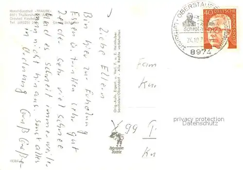 AK / Ansichtskarte Thalkirchdorf Hotel Gasthof Traube Speisesaal Einkehrstube Zirbelstube Thalkirchdorf