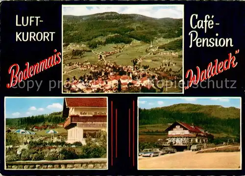 AK / Ansichtskarte Bodenmais Fliegeraufnahme Cafe Pension Waldeck Bodenmais