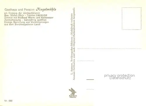 AK / Ansichtskarte Berchtesgaden Gasthaus Pension Kugelmuehle Berchtesgaden