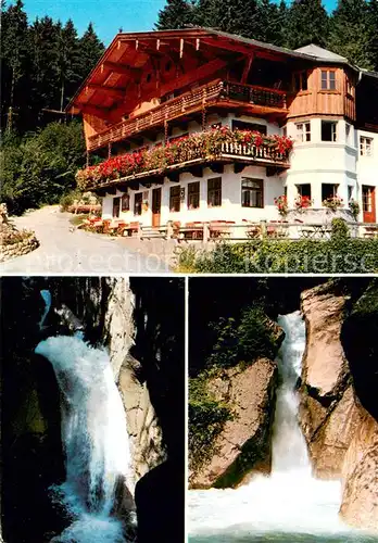 AK / Ansichtskarte Bayrischzell Alpengasthof Zum feurigen Tatzelwurm mit Wasserfaellen Bayrischzell