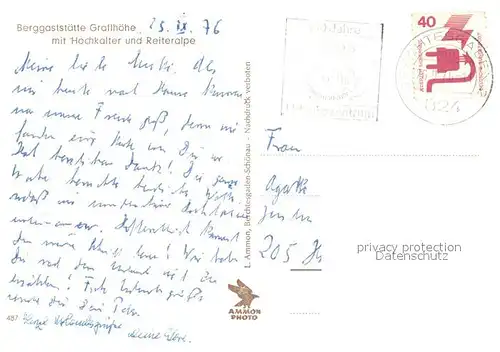 AK / Ansichtskarte Berchtesgaden Berggaststaette Graflhoehe mit Hochkalter und Reiteralpe Berchtesgaden