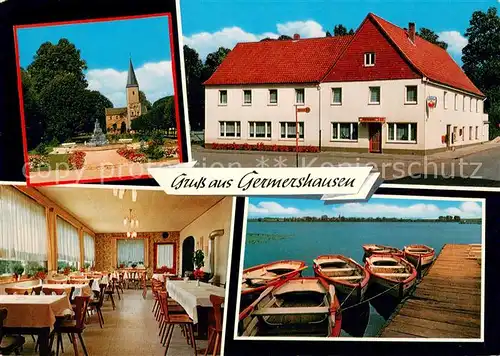 AK / Ansichtskarte Germershausen Gasthaus Stadt Hannover Restaurant Bootssteg Kirche Germershausen