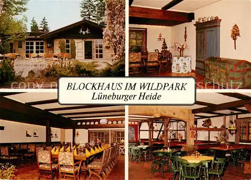 AK / Ansichtskarte Nindorf_Nordheide Restaurant Cafe Blockhaus im Wildpark Lueneburger Heide Nindorf Nordheide