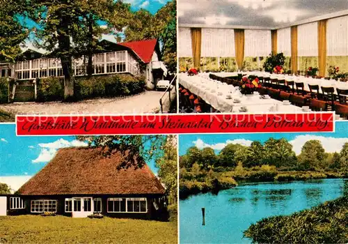 AK / Ansichtskarte Poetrau Gaststaette Waldhalle am Steinautal Restaurant Partie am Wasser Landschaft Poetrau