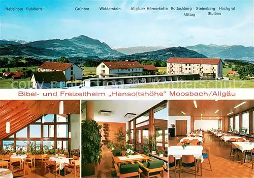 AK / Ansichtskarte Moosbach_Sulzberg Bibel  und Freizeitheim Hensoltshoehe Speisesaal Alpenpanorama 