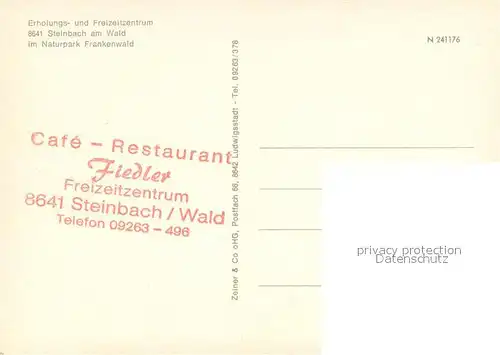 AK / Ansichtskarte Steinbach_Kronach Freizeitzentrum im Naturpark Frankenwald Wassertreten Bodenschach Muehlespiel Steinbach Kronach