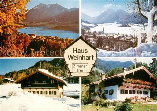AK / Ansichtskarte Schliersee Gaestehaus Pension Haus Weinhart Herbststimmung Winterpanorama Alpen Schliersee