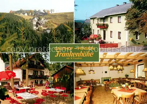 AK / Ansichtskarte Loehmar_Wald Berggasthof Pension Frankenhoehe Restaurant Terrasse Loehmar Wald