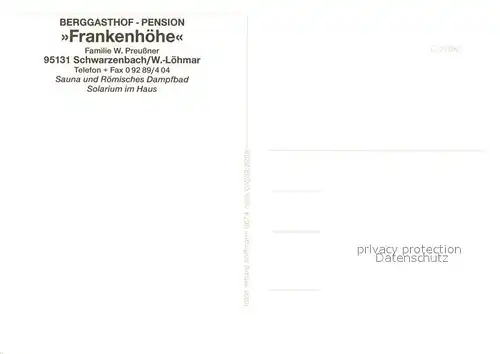 AK / Ansichtskarte Loehmar_Wald Berggasthof Pension Frankenhoehe Restaurant Terrasse Loehmar Wald