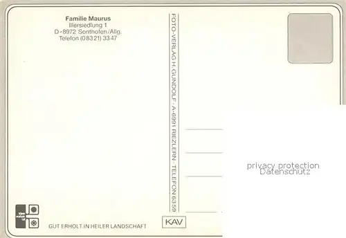 AK / Ansichtskarte Sonthofen_Oberallgaeu Gaestehaus Pension Haus Maurus Sonthofen Oberallgaeu