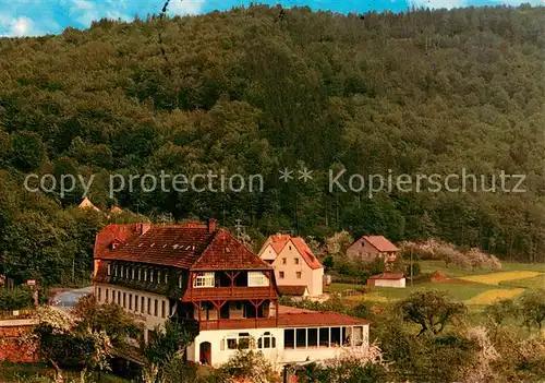 AK / Ansichtskarte Schoenau_Gemuenden Gaststaette Cafe Pension Zum alten Forsthaus Schoenau Gemuenden