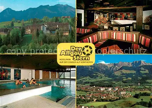 AK / Ansichtskarte Sonthofen_Oberallgaeu Hotelpark der Allgaeu Stern Hallenbad Panorama Fliegeraufnahme Sonthofen Oberallgaeu