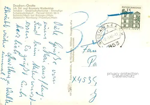 AK / Ansichtskarte Sulzfeld_Main Drachengrotte Tanzbar Sulzfeld Main