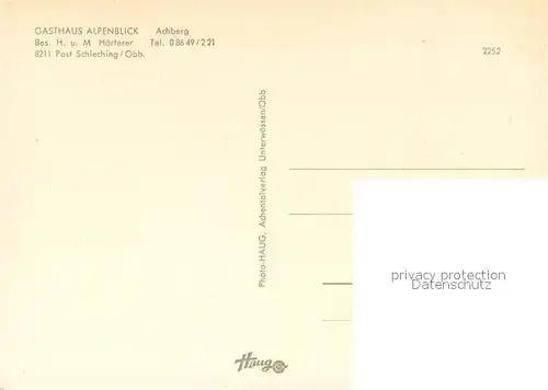 AK / Ansichtskarte Achberg_Traunstein Gasthaus Alpenblick Achberg_Traunstein