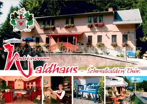AK / Ansichtskarte Schmalkalden Ausflugsgaststaette Waldhaus Andreasbrunn Terrasse Schmalkalden