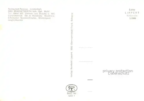 AK / Ansichtskarte Braunetsrieth Restaurant Pension Lindenhof  Braunetsrieth