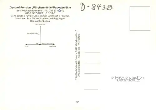 AK / Ansichtskarte Stoeckelsberg Gasthof Pension Maerchenmuehle Mauertsmuehle Weiher Reiten Stoeckelsberg