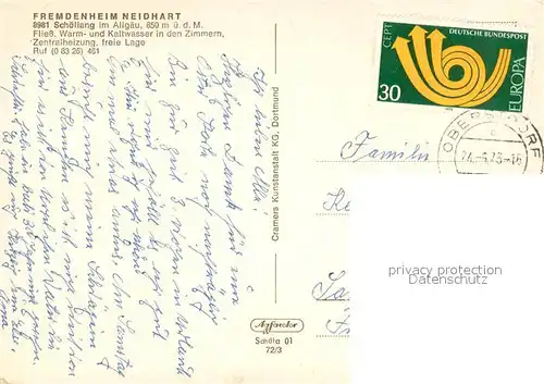 AK / Ansichtskarte Schoellang Fremdenheim Neidhart Gastraeume Treppenaufgang Schoellang