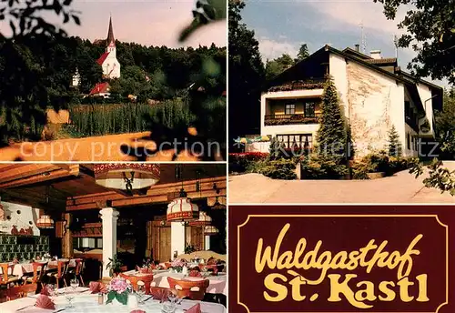 AK / Ansichtskarte St_Kastl Waldgasthof St Kastl Gaststube Kirche St_Kastl