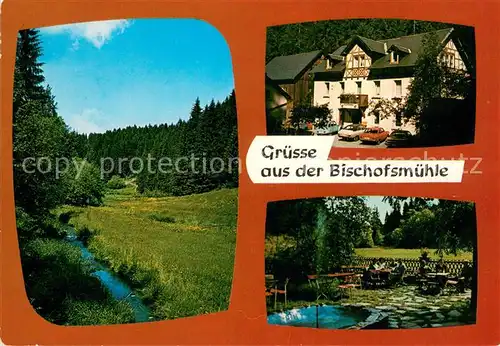 AK / Ansichtskarte Bischofsmuehle Gasthof Pension Zum Bauernhaeusl Garten Terrasse Bischofsmuehle