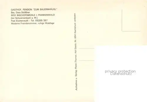 AK / Ansichtskarte Bischofsmuehle Gasthof Pension Zum Bauernhaeusl Garten Terrasse Bischofsmuehle