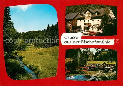 AK / Ansichtskarte Bischofsmuehle Gasthof Pension Zum Bauernhaeusl Garten Terrasse Bischofsmuehle