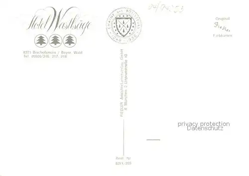 AK / Ansichtskarte Bischofsmais Hotel Wastlsaege Bischofsmais