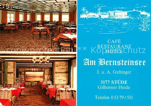 AK / Ansichtskarte Stuede Cafe Restaurant Hotel Am Bernsteinsee Gifhorner Heide Stuede