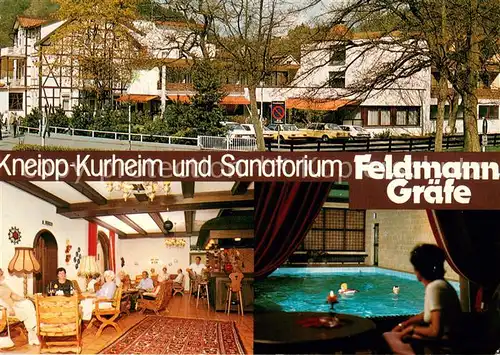 AK / Ansichtskarte Bad_Lauterberg Kneipp Kurheim Sanatorium Feldmann Graefe Hallenbad Bad_Lauterberg
