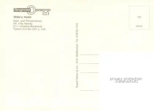 AK / Ansichtskarte Undeloh Ringhotel Witte s Hotel Restaurant im Naturpark Lueneburger Heide Undeloh
