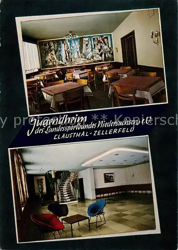 AK / Ansichtskarte Clausthal Zellerfeld Jugendheim des Landessportbundes Niedersachsen e.V. Halle Speisesaal Clausthal Zellerfeld