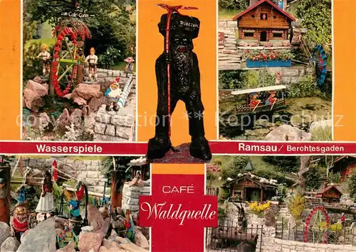 AK / Ansichtskarte Ramsau_Berchtesgaden Cafe Waldquelle Wasserspiele Zwerge Ruebezahl Miniaturen Ramsau Berchtesgaden