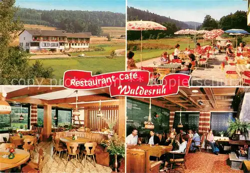 AK / Ansichtskarte Burgwallbach Restaurant Cafe Pension Waldesruh Gaestehaus Terrasse Burgwallbach