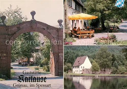 AK / Ansichtskarte Hasloch_Main Gaststaette Kartause Gruenau Hasloch Main