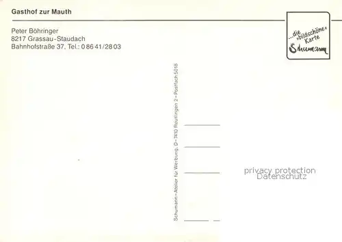 AK / Ansichtskarte Staudach_Grassau Gasthof zur Mauth Restaurant Theke Staudach Grassau
