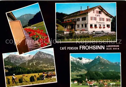 AK / Ansichtskarte Langenwang_Fischen Cafe Pension Frohsinn Panorama Allgaeuer Alpen Langenwang Fischen