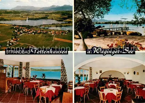AK / Ansichtskarte Tettenhausen Strandbad am Waginger See Restaurant Badesteg Tettenhausen