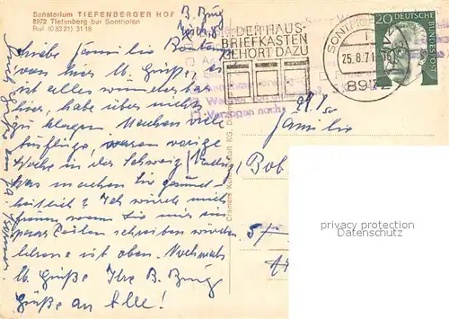 AK / Ansichtskarte Tiefenberg Sanatorium Tiefenberger Hof Restaurant Swimming Pool Alpenblick Tiefenberg