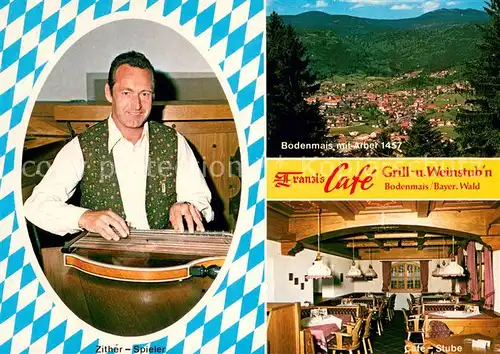 AK / Ansichtskarte Bodenmais Franzl s Cafe Grill  und Weinstub n Hausmusik Panorama Bayerischer Wald Bodenmais