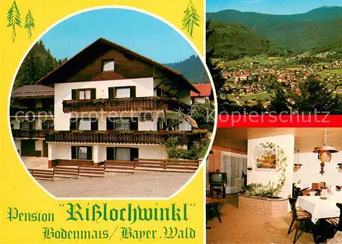 AK / Ansichtskarte Bodenmais Pension Risslochwinkl Gaststube Panorama Bayerischer Wald Bodenmais