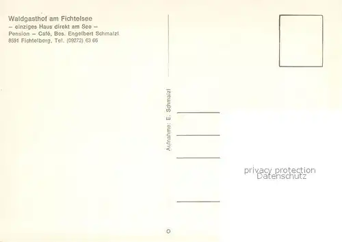AK / Ansichtskarte Fichtelberg_Bayreuth Waldgasthof am Fichtelsee Restaurant Natur Auerhahn Fichtelberg Bayreuth