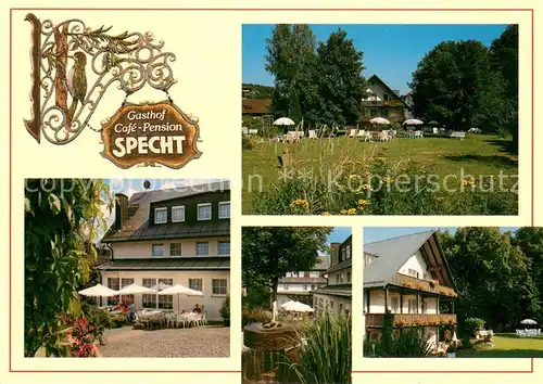 AK / Ansichtskarte Neubau_Fichtelberg Gasthof Pension Cafe Specht Garten Neubau Fichtelberg