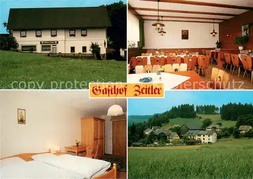 AK / Ansichtskarte Grafengehaig Gasthof Pension Zeitler Gastraum Fremdenzimmer Panorama Grafengehaig