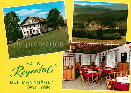 AK / Ansichtskarte Bettmannsaege_Regen Gaststaette Haus Regental Panorama Gaststube Bettmannsaege Regen