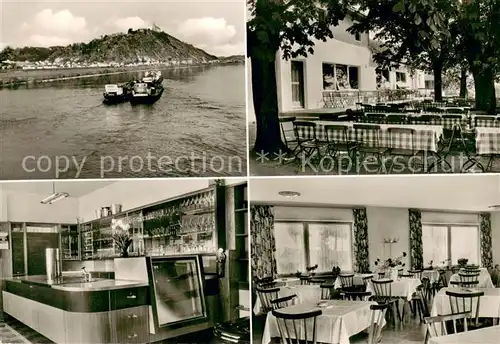 AK / Ansichtskarte Bogenberg_Niederbayern Bergrestaurant Zur schoenen Aussicht Gaststube Terrasse Theke Donaupartie Bogenberg Niederbayern