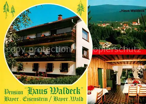 AK / Ansichtskarte Bayerisch_Eisenstein Pension Haus Waldeck Gaststube Panorama Bayerisch_Eisenstein