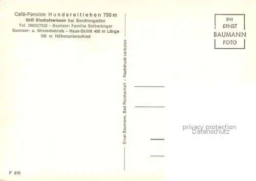 AK / Ansichtskarte Bischofswiesen Cafe Pension Hundsreitlehen Gaststube Bar Bischofswiesen